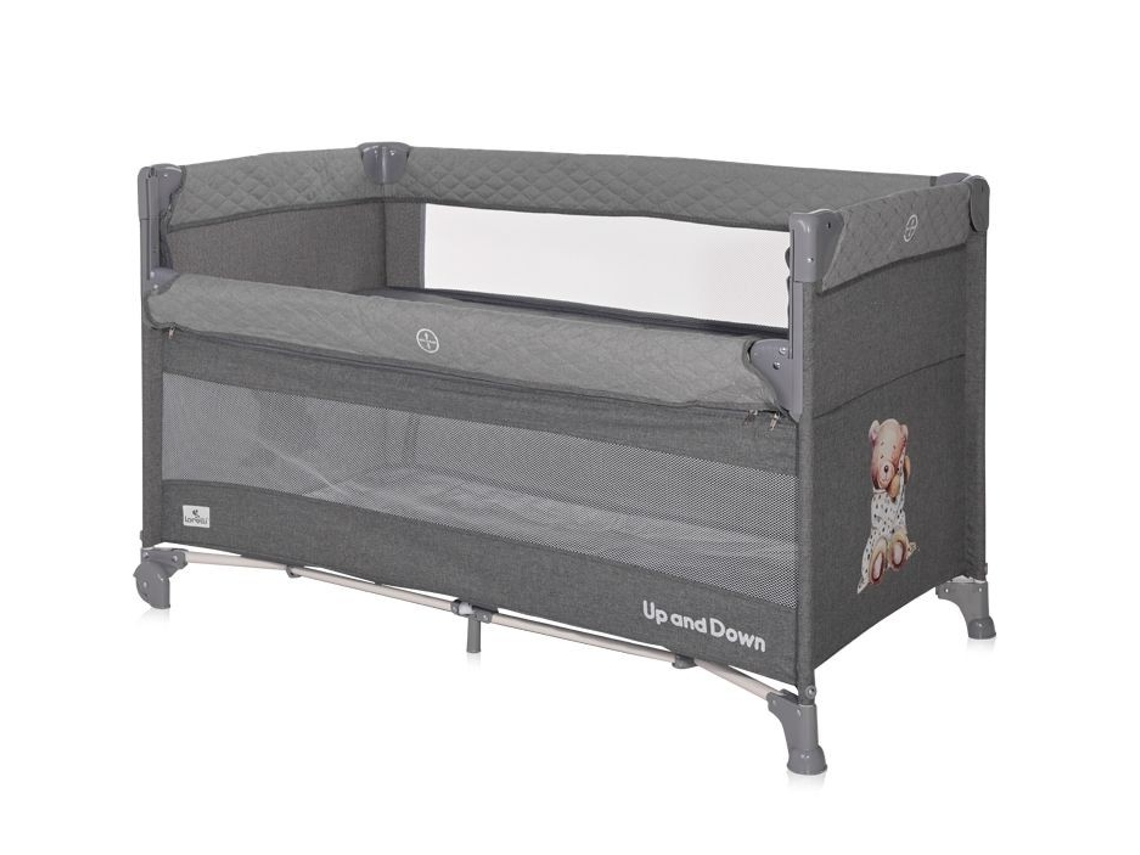 Cuna de Viaje con Apertura Lateral Up And Down Cool Grey
