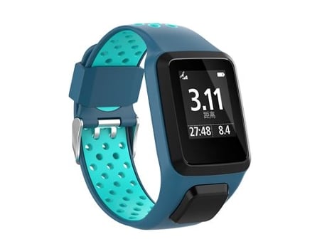 Correa de Silicona para Tomtom Adventurer / Runner 2 3 / Spark 3 CO-PHÉNIX ALCA05 Azul Oscuro y Verde
