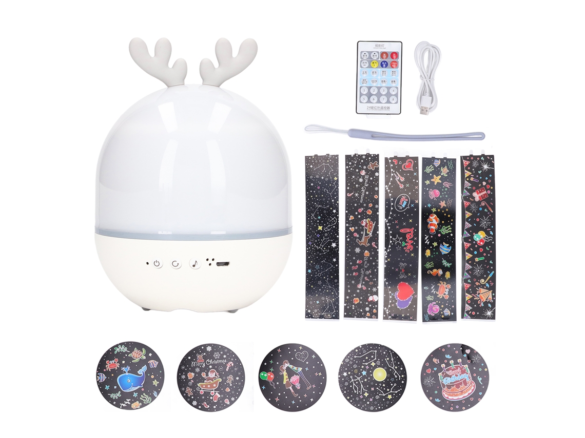 Proyector De Luz Nocturna Para Niños Con Estrellas Y Música, Luz Nocturna Ajustable Con Control Remoto, Ciervo Bonito Para Dormitorio