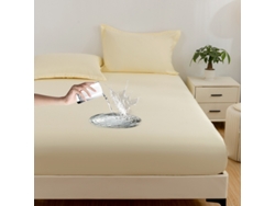 Protector De Colchón Impermeable Czhhmart 120cm X 200cm (con Un Par De Fundas De Almohada) Amarillo
