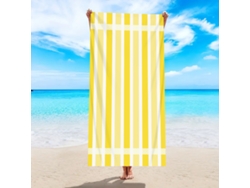 Toalla de playa de microfibra a rayas Yuysan, de alta absorción y secado rápido, 150 x 75 cm, modelo St176, color amarillo.
