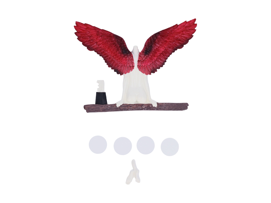 Estatua De Alas De Ángel Escultura En Resina Decoración Tridimensional Para Hogar Rojo L 20
