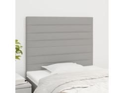 Cabeceros 2 Unidades De Tela Gris Claro 90x5x78/88 Cm