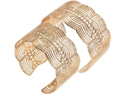 Pulsera Ancha De Metal Calado Con Diseño Geométrico Para Mujer, Estilo Joyería.