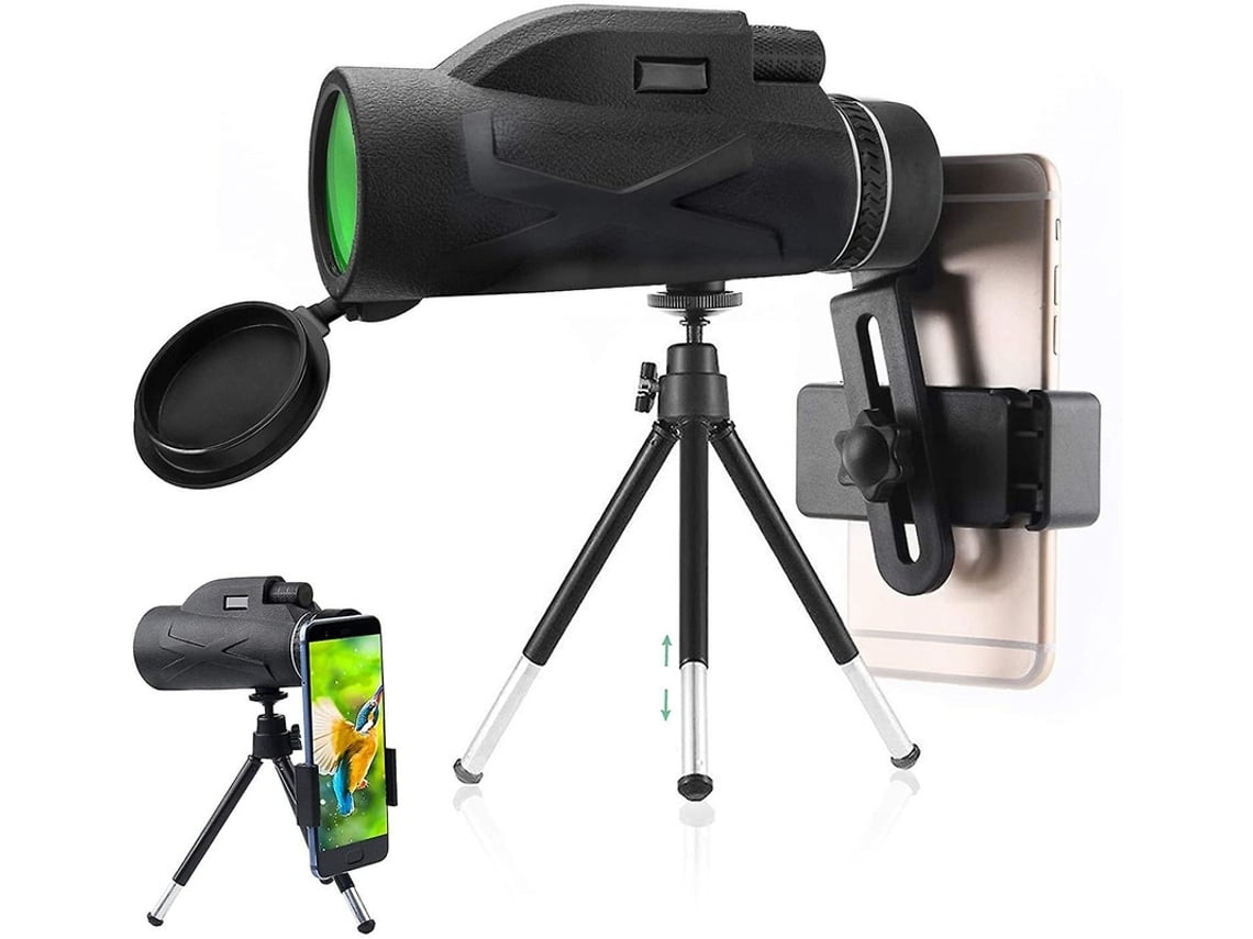 Telescopio monocular prismático de alto rendimiento 80x100, portátil, antivaho, HD, doble enfoque, con soporte para teléfono inteligente y Gusshious