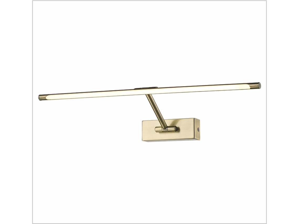 Aplique LED de pared para iluminar cuadros, espejos, murales, 10W tradicional, luz cálida 3000K, Bronce envejecido, articulado y orientable. 59cm PAPUQ