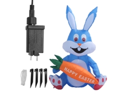 Conejo De Pascua Inflable De 1,2 M, Adorable Decoración De Dibujos Animados Para Exteriores Con Enchufe Europeo De 220 V.