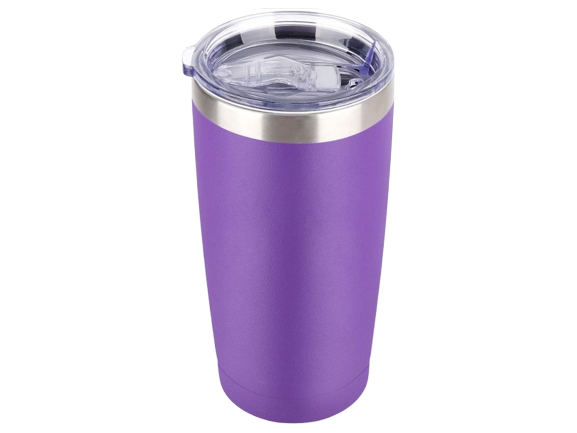 Taza de 590 ml (20 oz), vaso de acero inoxidable con aislamiento al vacío para bebidas frías y calientes con tapa Neveance (paquete de 2, negro)