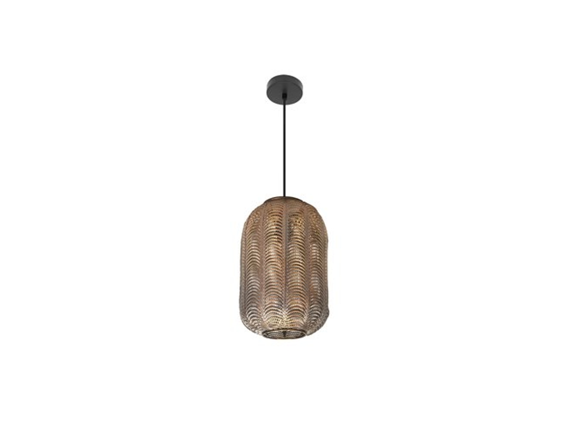 Lámpara Colgante Trikala Negro/cuero Envejecido 1xe27 (60145xø26x26cm)