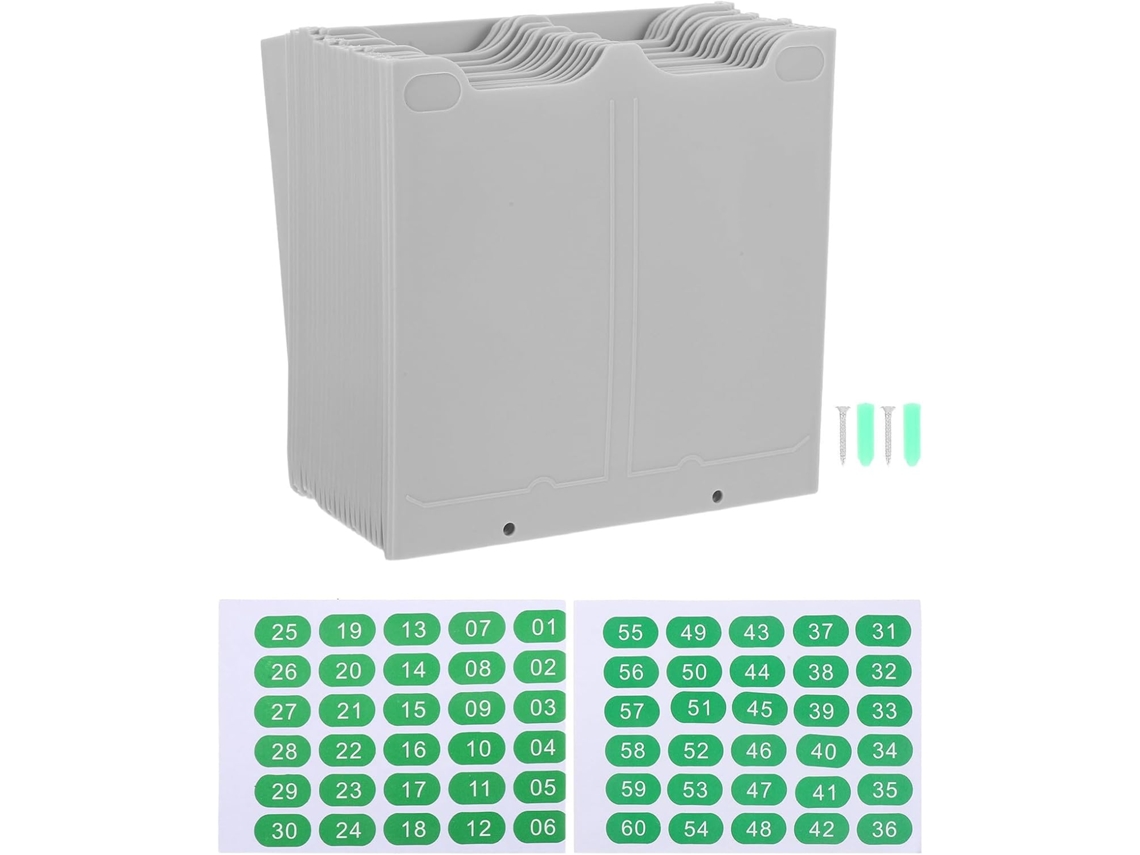 Soporte De Pared De Plástico Para Tarjetas De Control Horario, 40 Ranuras, Soporte Vertical Doble Para Tarjetas.