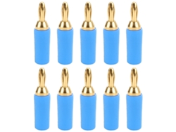 10 Unidades De Conectores Banana De Latón De 2,5 Mm Con Baño De Oro, Conector J.10007 Para Pruebas De Instrumentos (azul)