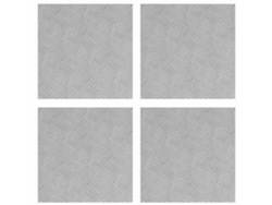 Taburete cuadrado 4 piezas Plata 40 x 40 cm Aluminio EXCLUSIVO MAISON
