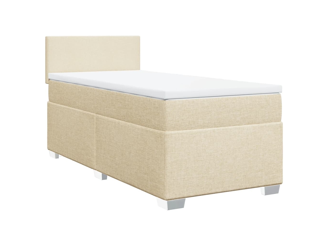 Maison Exclusive - Cama Box Spring Con Colchón Tela Color Crema 80x200 Cm