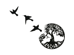 2026-arte De Pared De Metal Linjou, Árbol De La Vida Con Pájaros, Decoración De Hogar Para Interiores