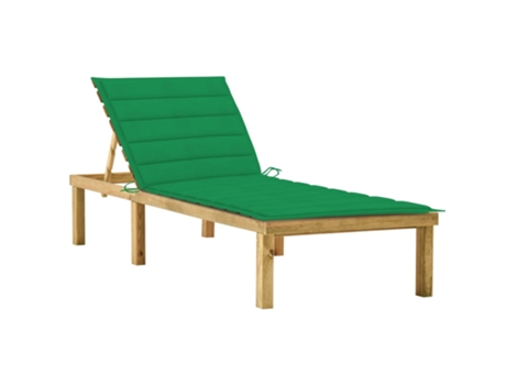 MAISON EXCLUSIVE - Tumbona con cojín verde madera de pino impregnada
