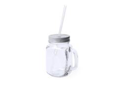 Tarro Cristal Con Pajita De 500 Ml