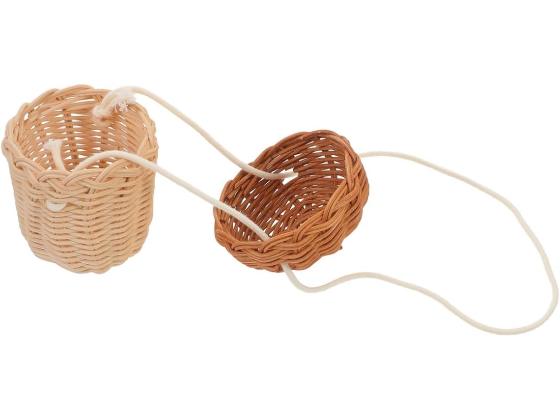 Bolso De Hombro De Ratán Trenzado Con Piña