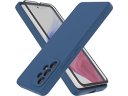 Protector de Pantalla Temperado Protetora Móvel para Samsung Galaxy A53 HONGWE. Silicona Azul
