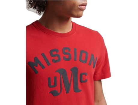 Camiseta para Hombre SUPERDRY (S - Algodón - Rojo)