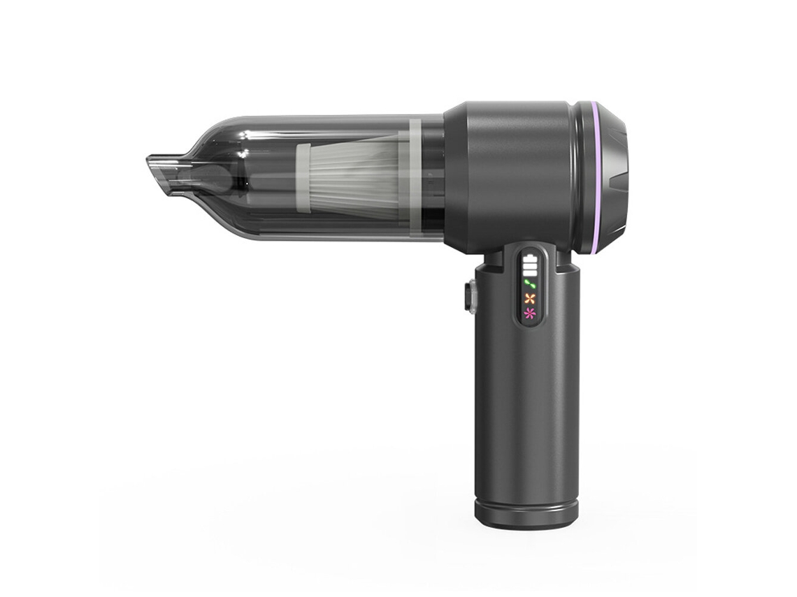 Aspiradora de mano inalámbrica para coche, color negro, portátil, con potente succión de 17000 Pa, ideal para la limpieza exterior del coche y el hogar.
