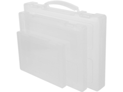 Elegante Caja De Almacenamiento De Plástico Con Tapa Esmerilada Para Material De Oficina.