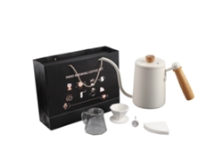 Juego de cafetera de goteo de 5 piezas, beige, ideal para regalo