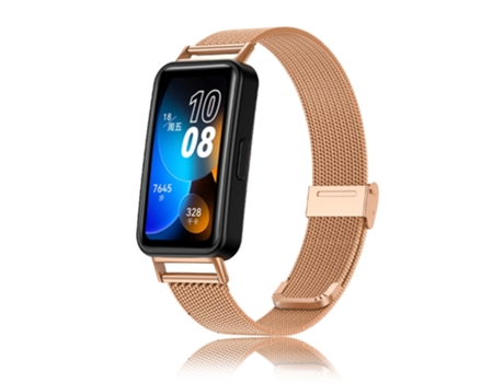 Correa de reloj inteligente para Huawei Band 8 16 mm Milan Correa de malla metálica de acero inoxidable (oro rosa)