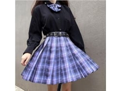 2026-saia Plissada Uniforme Escolar Japonesa Feminina High Waist A-line Tela De Quadros Nowcos L Athanasya Romántica