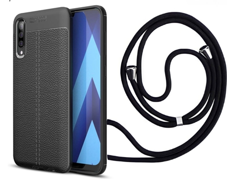 Funda Samsung A30S Rugged Leather con Collar Negro