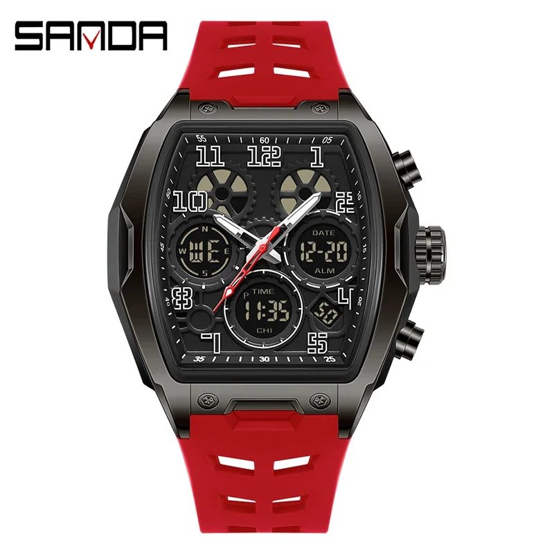 Elegante Reloj Deportivo Electrónico Para Hombre, Con Alarma, Fecha Y Temporizador De Cuenta Regresiva, Resistente Al Agua.