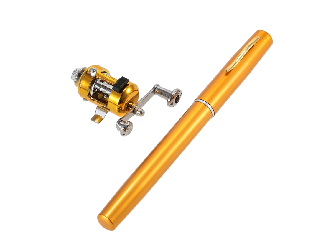 Kit Combinado De Caña De Pescar Telescópica Portátil Con Mini Bolígrafo, Carrete Y Accesorios De Aluminio.