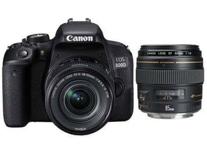 Kit Cámara Réflex CANON EOS 800D EF-S 18-55mm F4-5.6 IS STM + EF 85mm F1.8 USM