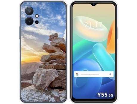 Carcasa para Vivo Y55 5G TUMUNDOSMARTPHONE Dibujos Sunset Multicolor