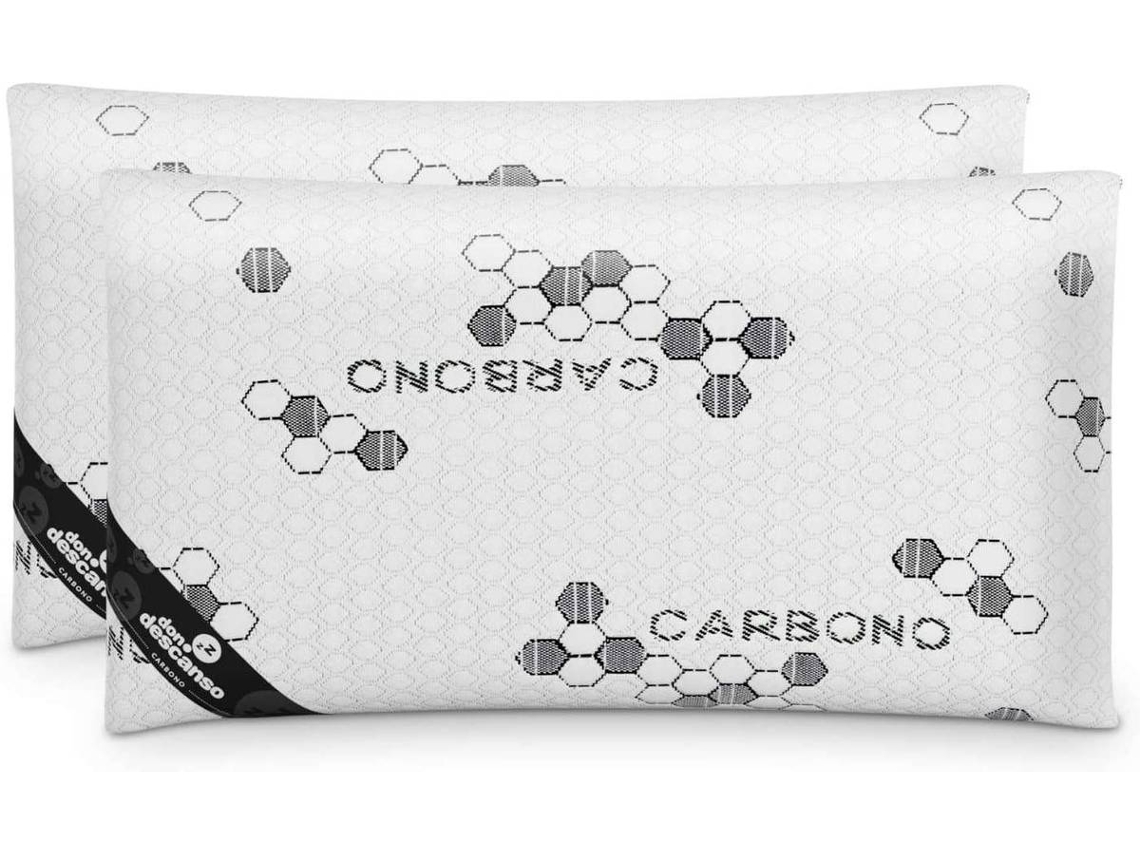 Almohadas Copos Viscoelástica  Nalui  Pack 2 (70x38 cm), Firmeza Media Carbono Blanco