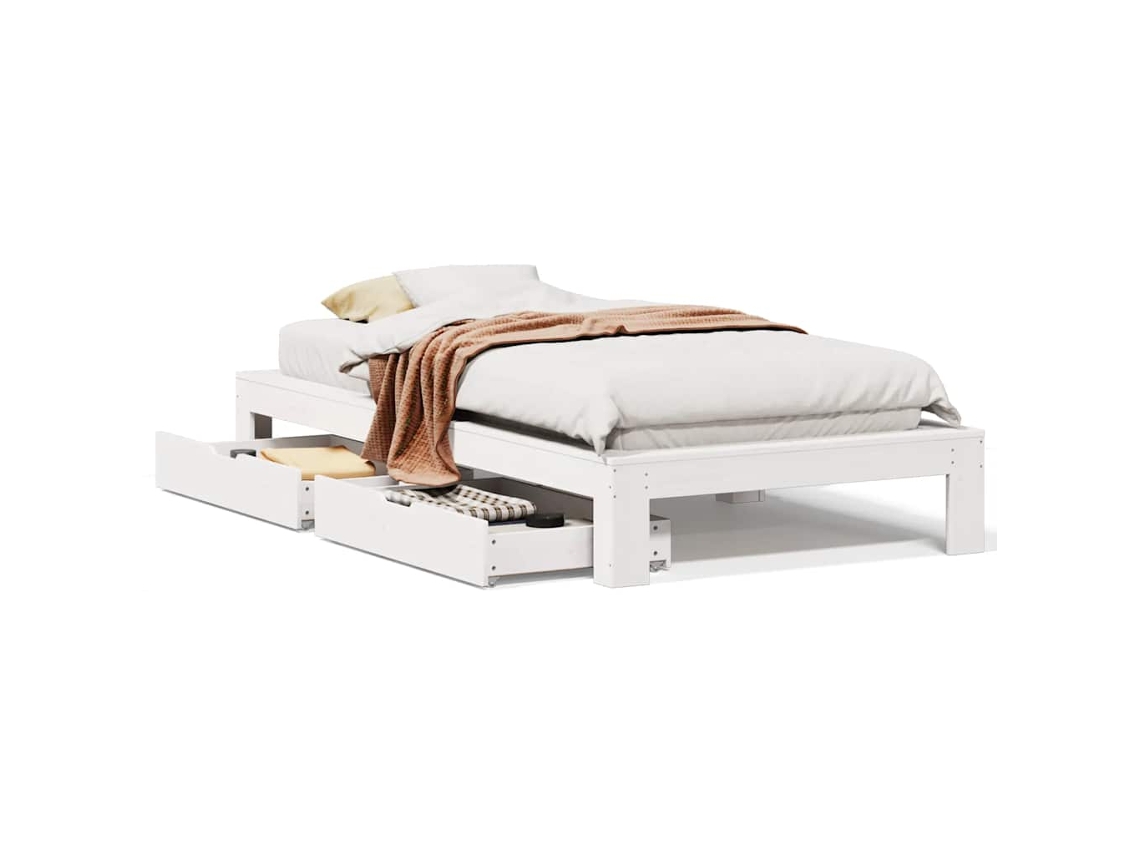 Maison Exclusive - Estructura De Cama Sin Colchón Madera De Pino Blanca 90x200 Cm
