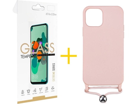 Carcasa + Protector de Pantalla para iPhone 12 Pro Max SKYHE Rosa Pastel