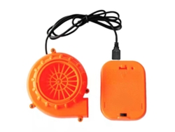 Ventilador Mini Sopro Usb Carregável Com Caixa De Bateria Para Trajes Infláveis Laranja