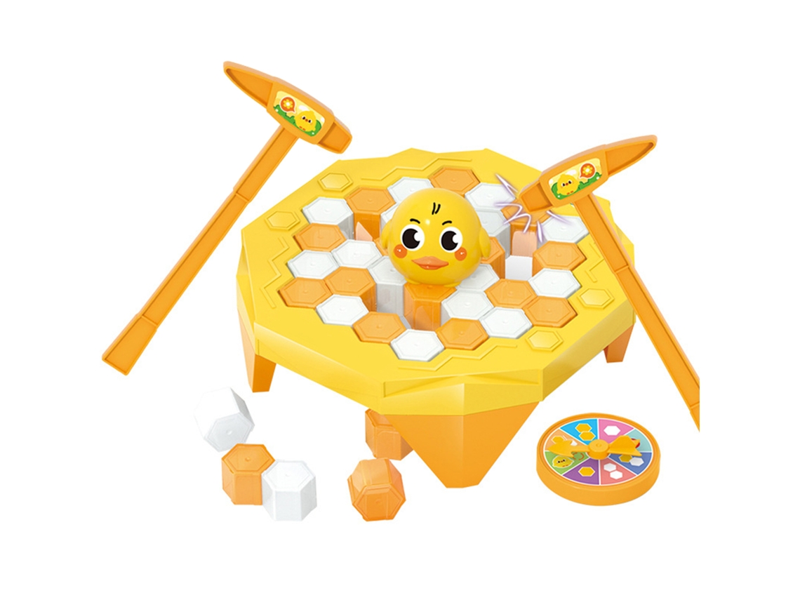 Juego De Romper Hielo Con Figuras Animales Interactivo Para Niños Bebés, Juego De Mesa Romper Bloques Amarillo