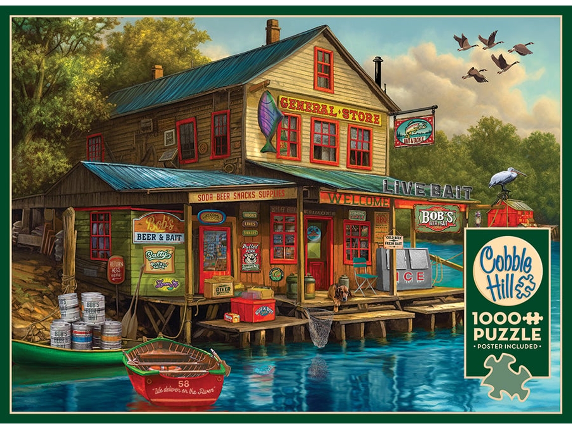 Rompecabezas de cebo de cerveza Cobble Hill Bobs - Divertido rompecabezas de 1000 piezas