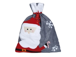 Saco de Papá Noel gris de 50X60 cm