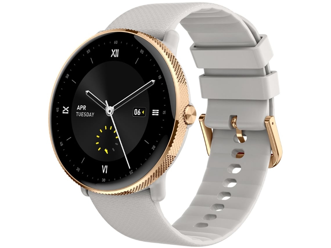 Reloj Inteligente para Hombres y Mujeres Reloj Deportivo Monitoreo de Ritmo Cardíaco Pantalla Grande Llamadas Bluetooth Oro Rosa YEMAESRE