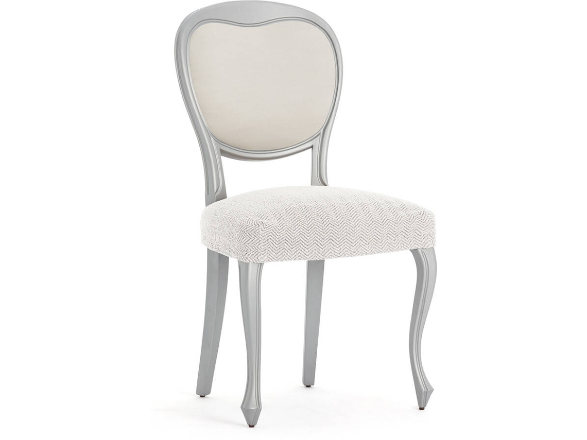Funda de Silla EYSA Premium Jaz Pack de 2 Fundas Tejido Multielástico (50 x 50 x 5 cm - Poliéster y Algodón - Crudo)