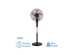 Ventilador de Pie Borlon Negro/Burdeos 55W 3 Velocidades Oscilante FABRILAMP
