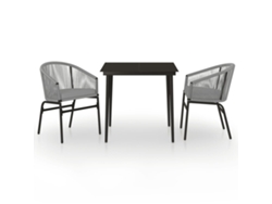 Maison Exclusive - Juego de comedor de jardín de 3 piezas en color gris
