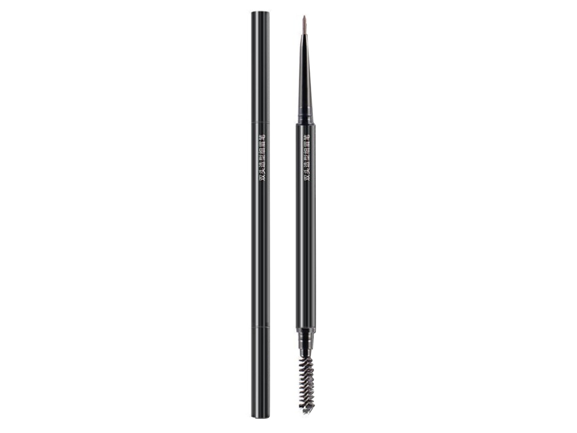Lápis De Sobrancelha Rotativo De Duas Pontas Ultra Fino 1.5mm Cor Marrom Escuro De Longa Duração