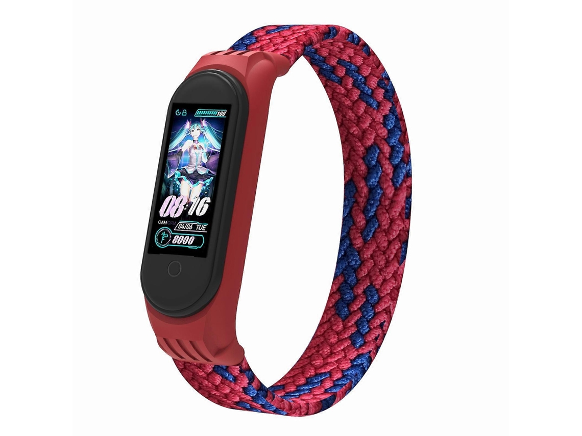 Correa de TPU con trenzado sencillo para Xiaomi Mi Band 5 / 4 / 3 / Huami, tamaño: L (verde oscuro)