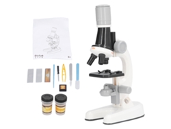 Dan26-kit De Microscopio Para Niños Led 1200x Con Láminas De Muestras Juguete Educativo Científico Regalo De Cumpleaños Blanco