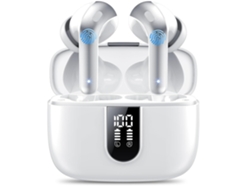 YEMAESRE Auriculares Bluetooth Sin Horas De Reproducción Mejora De Graves Impermeable Blanco