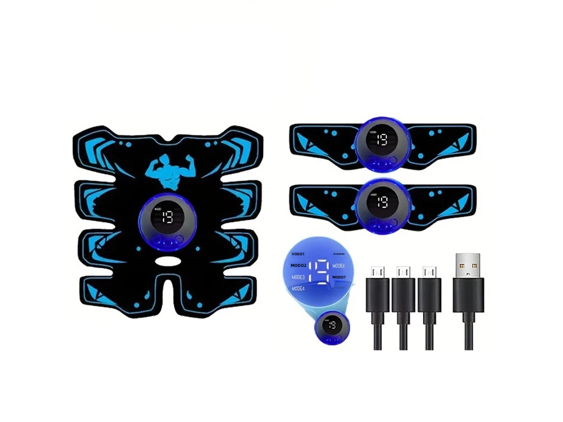 Estimulador Muscular Ems 3 En 1 Recargable Por Usb Con Almohadillas De Electrodos Inteligentes