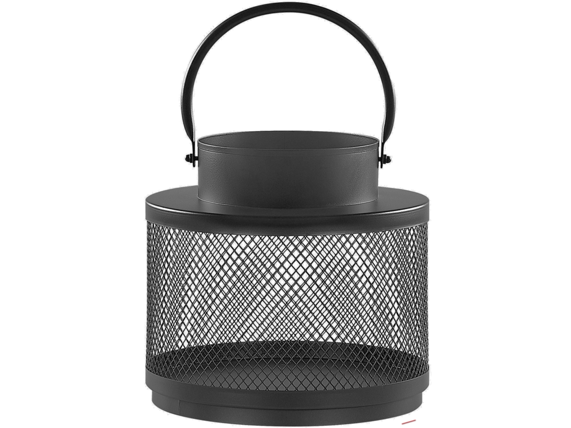 Farol de velas decorativo BELIANI Yamdena de Hierro Negro 20x20x19